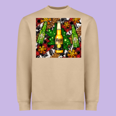 Beer Bottles With Golden Snow Heavyweight Sweatshirt Designed By Adodesignshop
