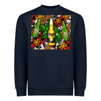 Navy beer bottles with golden snow Heavyweight Sweatshirt - AdoDesignShop
