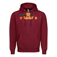 Burgundy valentines vibes with gifts and bear Zipper Hoodie - AdoDesignShop