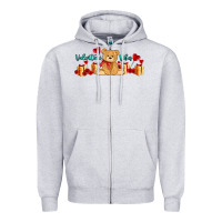 Heather Grey valentines vibes with gifts and bear Zipper Hoodie - AdoDesignShop