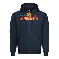 Navy valentines vibes with gifts and bear Zipper Hoodie - AdoDesignShop