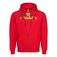 Red valentines vibes with gifts and bear Zipper Hoodie - AdoDesignShop