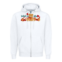 White valentines vibes with gifts and bear Zipper Hoodie - AdoDesignShop