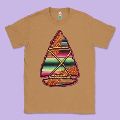 Serape Tooled Leather Arrowhead Classic Tee Designed By Jasminsmagicworld