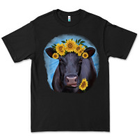 Black Black Angus with Sunflower Premium Tee - Jasminsmagicworld