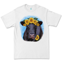 White Black Angus with Sunflower Premium Tee - Jasminsmagicworld