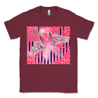 Burgundy cancer awareness american flag Classic Tee - CowGirlArtShop