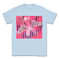 Dusty Blue cancer awareness american flag Classic Tee - CowGirlArtShop