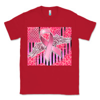 Red cancer awareness american flag Classic Tee - CowGirlArtShop