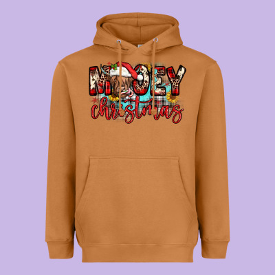 Mooey Christmas Sunflower Heavyweight Hoodie Designed By Jahusdesignshop