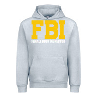 Heather Grey FBI, Female Body Inspector Funny Urban Hoodie - DesigneFamous