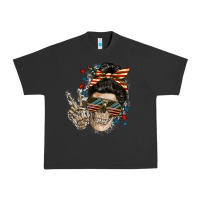 Pigment Black American Mother skull Urban Heavy Tee - FaDigitalArtStudio