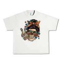 Pistachio American Mother skull Urban Heavy Tee - FaDigitalArtStudio