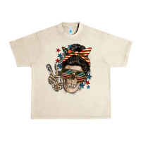 Sandshell American Mother skull Urban Heavy Tee - FaDigitalArtStudio