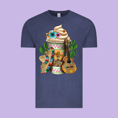 Mexican Hot Coffee Cup Vintage Tee Designed By Fadigitalartstudio