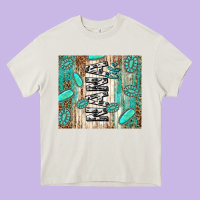 Nana Life Glitter Leopard Heavy Core Tee Designed By Tumblerdesignbyshophia