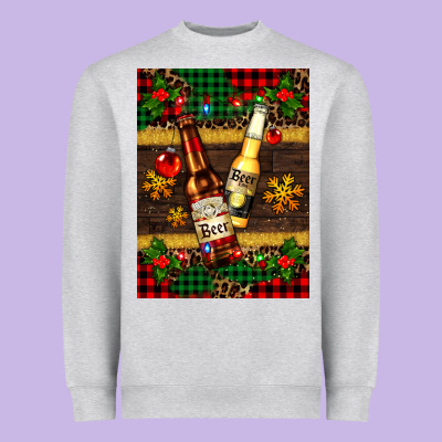Snow And Beer Bottles Heavyweight Sweatshirt Designed By Adodesignshop