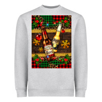 Heather Grey snow and beer bottles Heavyweight Sweatshirt - AdoDesignShop