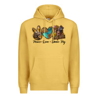 Antique Gold peace love duroc pig Premium Hoodie - LillyAllenDesigns