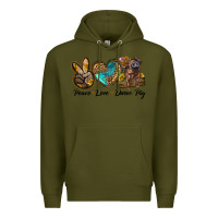 Army Green peace love duroc pig Premium Hoodie - LillyAllenDesigns