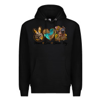 Black peace love duroc pig Premium Hoodie - LillyAllenDesigns