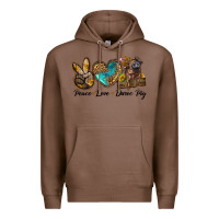 Chestnut peace love duroc pig Premium Hoodie - LillyAllenDesigns