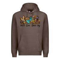 Coffee peace love duroc pig Premium Hoodie - LillyAllenDesigns