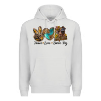 Dove Grey peace love duroc pig Premium Hoodie - LillyAllenDesigns