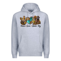 Heather Grey peace love duroc pig Premium Hoodie - LillyAllenDesigns