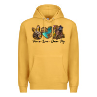 Mustard peace love duroc pig Premium Hoodie - LillyAllenDesigns