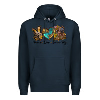 Navy peace love duroc pig Premium Hoodie - LillyAllenDesigns