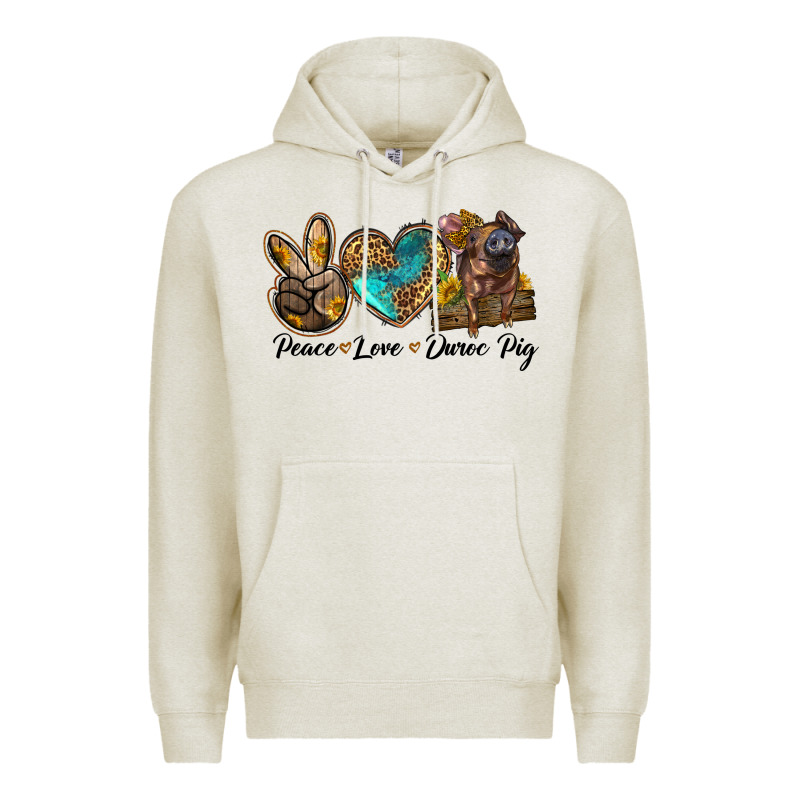 Peace Love Duroc Pig Premium Hoodie by LillyAllenDesigns | Teevron