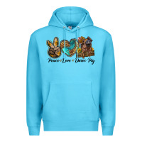 Ocean Blue peace love duroc pig Premium Hoodie - LillyAllenDesigns