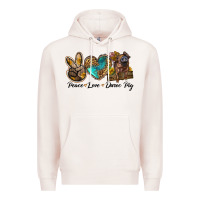 Pale Pink peace love duroc pig Premium Hoodie - LillyAllenDesigns