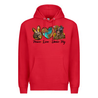 Red peace love duroc pig Premium Hoodie - LillyAllenDesigns