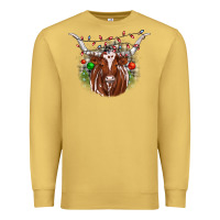 Antique Gold christmas  texas longhorn Premium Sweatshirt - JahusDesignShop