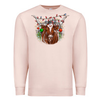 Pale Pink christmas  texas longhorn Premium Sweatshirt - JahusDesignShop