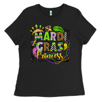 Black mardi gras princess Ladies Tee - OliviaCreatesArt