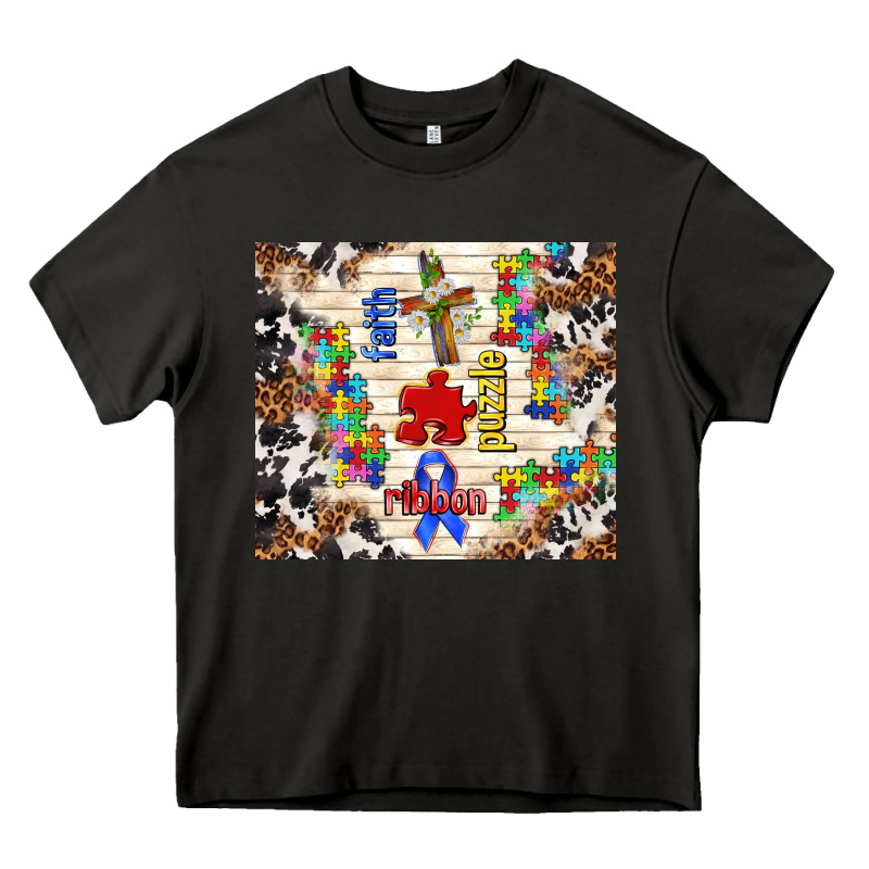 Faith Puzzle Ribbon Heavy Core Tee by TumblerDesignByShophia | Teevron