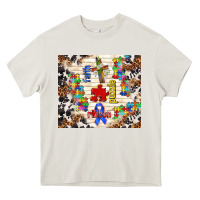 Cream faith puzzle ribbon Heavy Core Tee - TumblerDesignByShophia