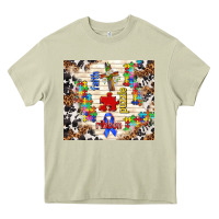 Mossy faith puzzle ribbon Heavy Core Tee - TumblerDesignByShophia