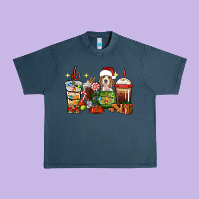 Christmas Coffee Cups With Beagle Urban Heavy Tee Designed By Ranaportraitstore