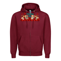 Burgundy valentines day with playing cards Zipper Hoodie - AdoDesignShop