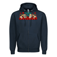 Navy valentines day with playing cards Zipper Hoodie - AdoDesignShop