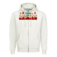 Oatmeal Heather valentines day with playing cards Zipper Hoodie - AdoDesignShop