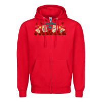 Red valentines day with playing cards Zipper Hoodie - AdoDesignShop