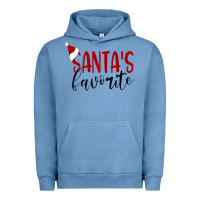 Pigment Pebble Blue Santa's Favorite Ho Urban Hoodie - DesigneFamous