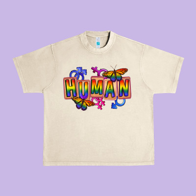 Human Pride Urban Heavy Tee Designed By Fadigitalartstudio