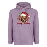 Lavender mooey christmas cow Heavyweight Hoodie - JahusDesignShop