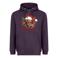 Plum mooey christmas cow Heavyweight Hoodie - JahusDesignShop